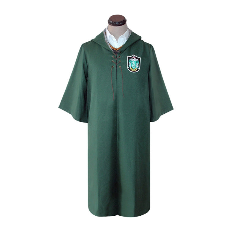 Movie Harry Potter Hogwarts Slytherin Quidditch Team Cloak Cosplay Costume - Cosplay Clans