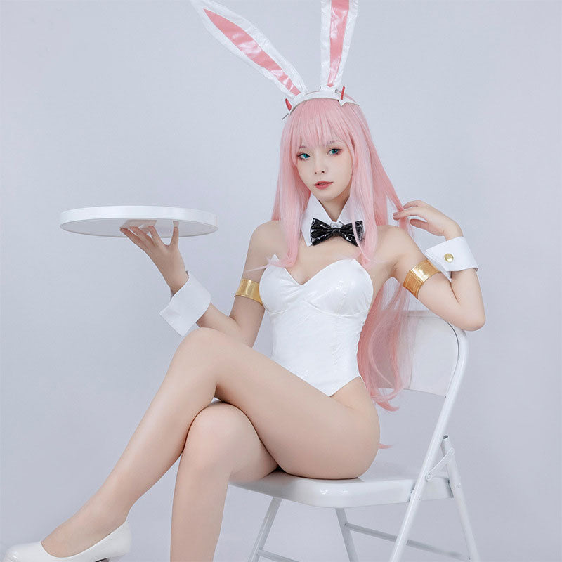 DARLING in the FRANXX 02 Zero Two Bunny Girl White Cosplay Costumes