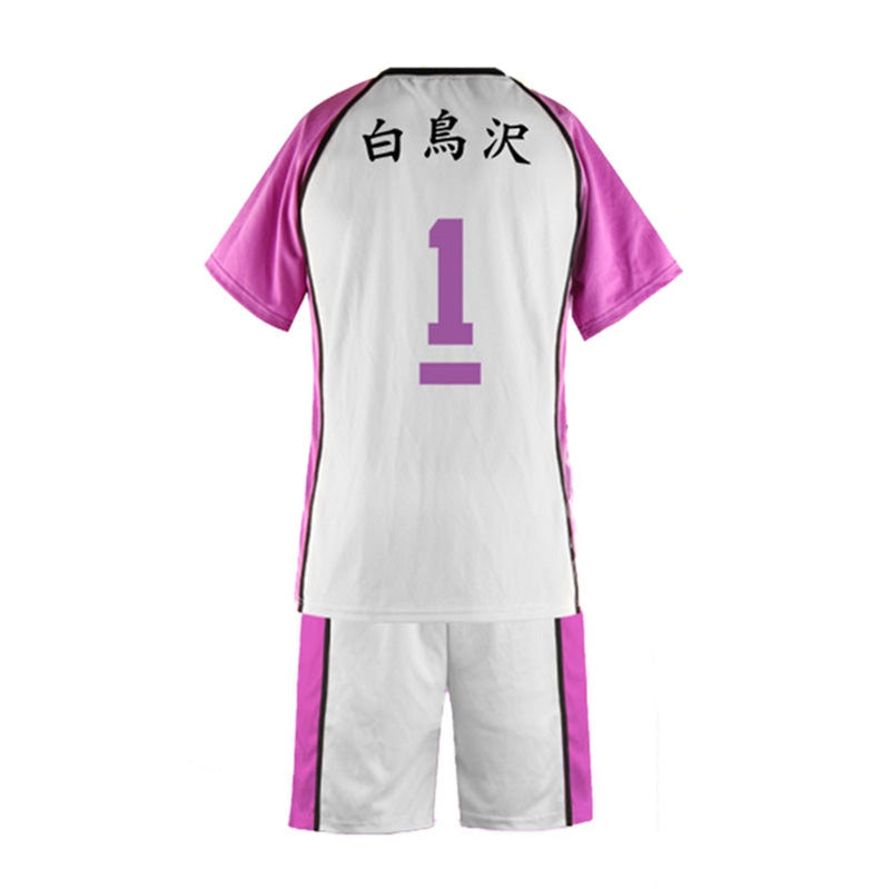 Anime Haikyuu Shiratorizawa Academy Ushijima Wakatoshi T-Shirt Uniform Cosplay Costume - Cosplay Clans