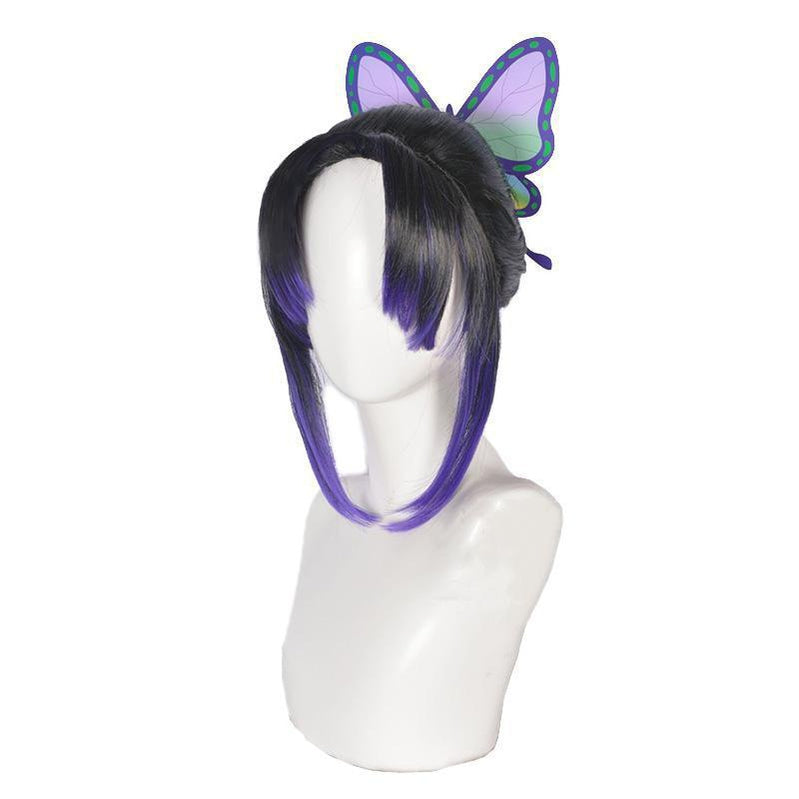 Anime Demon Slayer Kimetsu no Yaiba Cosplay Kochou Shinobu Cosplay Wig Short Purple Wig - Cosplay Clans