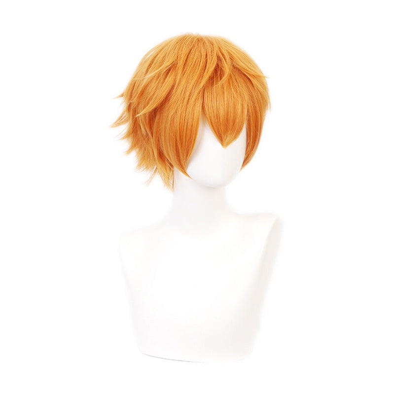 Anime TBHK Toilet-bound Hanako-kun Minamoto Kou Short Orange Cosplay Wigs - Cosplay Clans