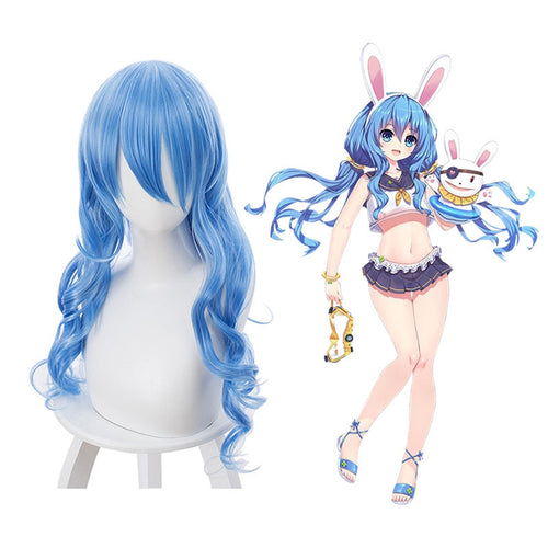 Anime Date A Live Yoshino Himekawa Long Blue Wavy Cosplay Wigs - Cosplay Clans