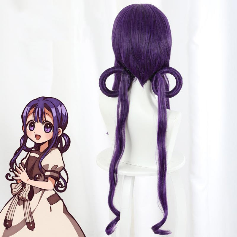 Anime Toilet Bound Hanako kun Akane Aoi Cosplay Wig Purple Mixed Circle Shape Wig - Cosplay Clans