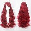 Women Wavy Sweet 80cm Long Pink Red Orange Red Lolita Fashion Wigs with Bangs - Cosplay Clans