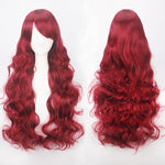 Women Wavy Sweet 80cm Long Pink Red Orange Red Lolita Fashion Wigs with Bangs - Cosplay Clans