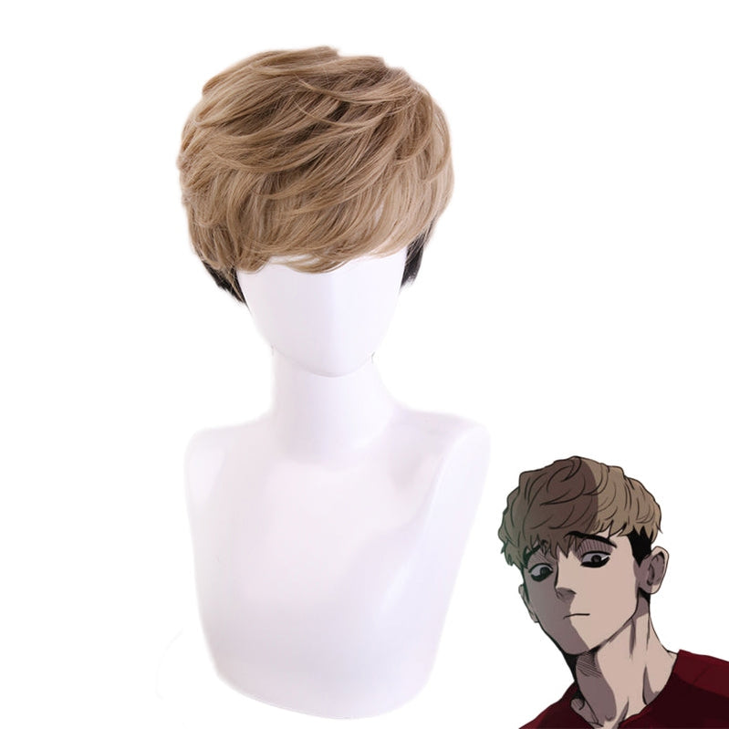 Anime Killing Stalking Oh Sangwoo Short Brown Gradient Black Cosplay Wigs - Cosplay Clans