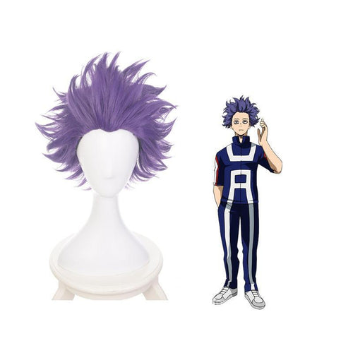 Anime My Hero Academia Hitoshi Shinso Cosplay Wigs Short Purple Wig - Cosplay Clans