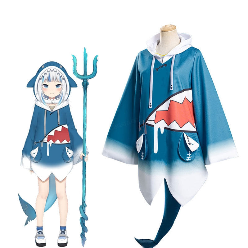 Hololive English Virtual YouTuber Gawr Gura Cosplay Costumes - Cosplay Clans