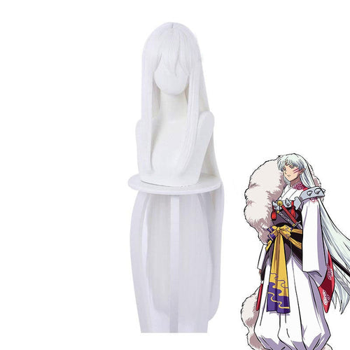 Anime Inuyasha Sesshoumaru Long Straight White Cosplay Wigs - Cosplay Clans