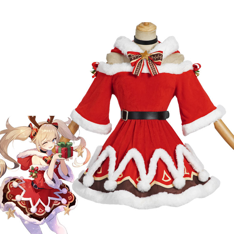 Game Genshin Impact Christmas Barbara Cosplay Costumes - Cosplay Clans