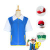 Anime Pokémon Ash Ketchum Short Sleeve Jacket Outfit Cosplay Costume - Cosplay Clans