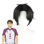 Anime Haikyuu Shiratorizawa Academy Ushijima Wakatoshi Black Cosplay Wigs