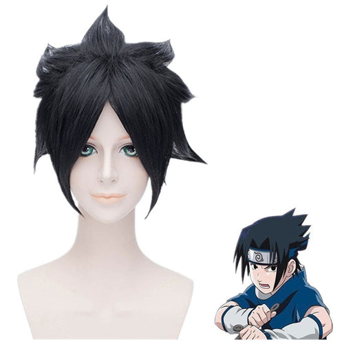 Anime Naruto Uchiha Sasuke Short Black Cosplay Wigs - Cosplay Clans
