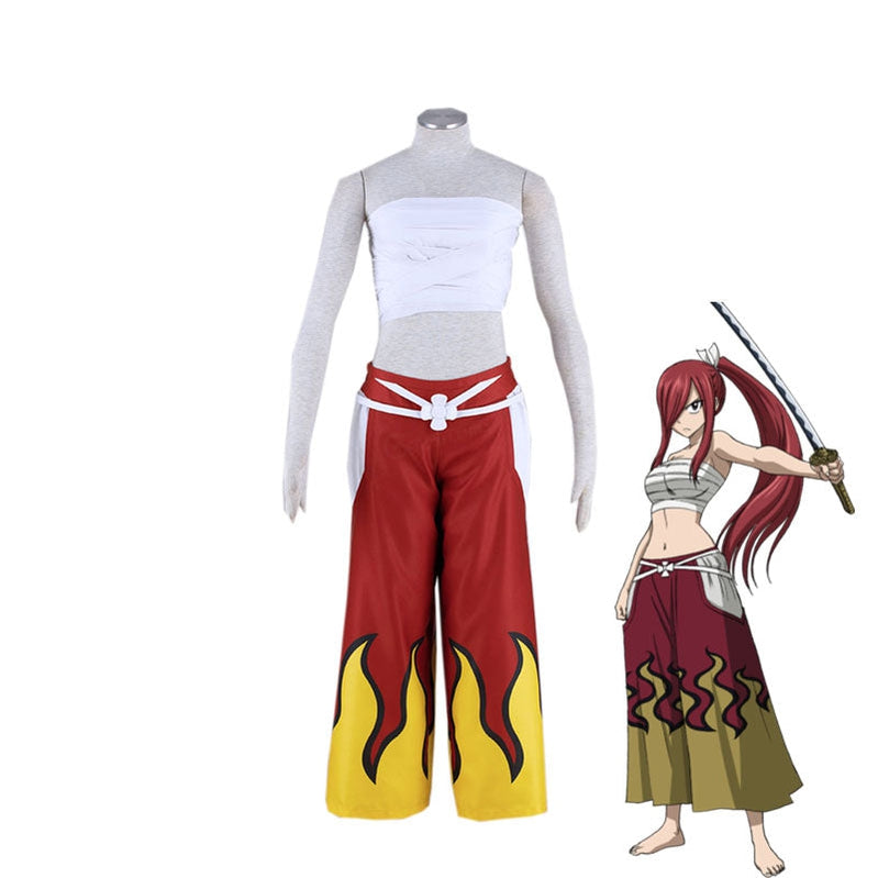 Anime Fairy Tail Erza Scarlet Red Female Cosplay Costume Anime Fairy Tail Erza Scarlet Red Female Cosplay Costume