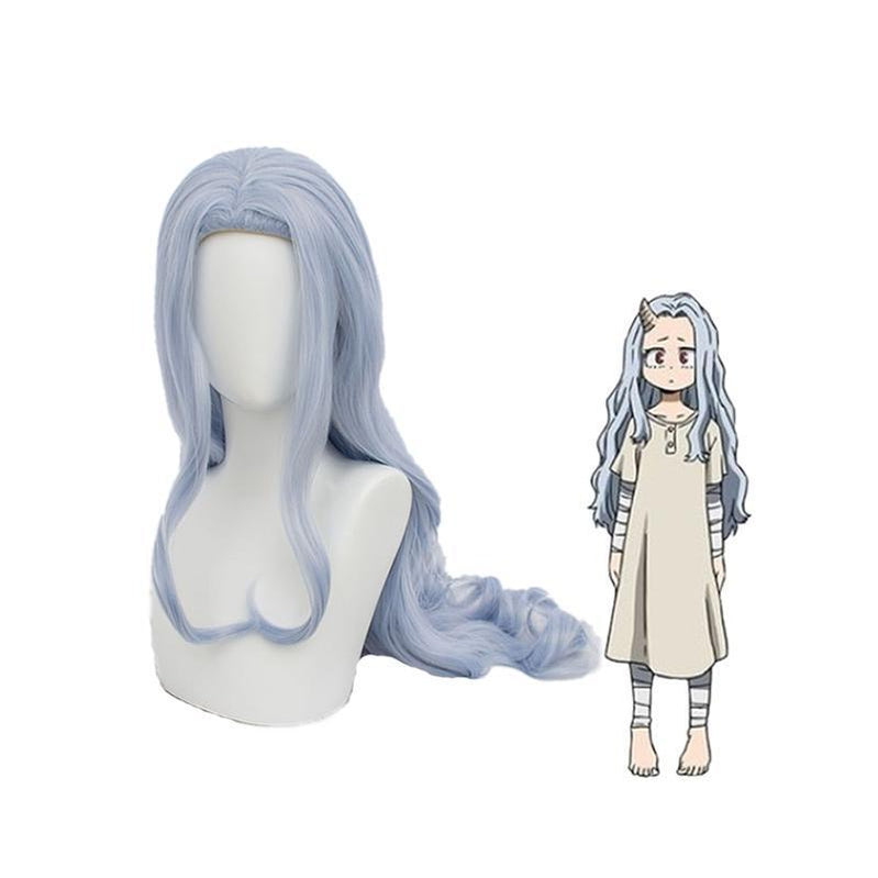 Anime My Hero Academia Eri Long Curly Light Blue Cosplay Wigs - Cosplay Clans