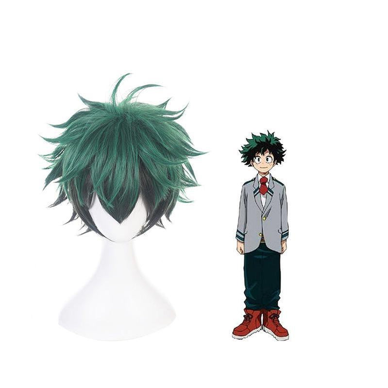 Anime My Hero Academia Izuku Midoriya Deku Cosplay Wigs Short Green Fade Black Wig - Cosplay Clans
