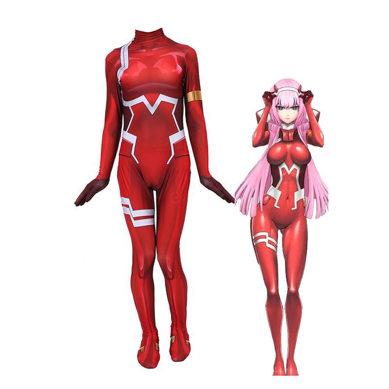 Anime DARLING in the FRANXX 02 Zero Two Jumpsuit Cosplay Costumes - Cosplay Clans