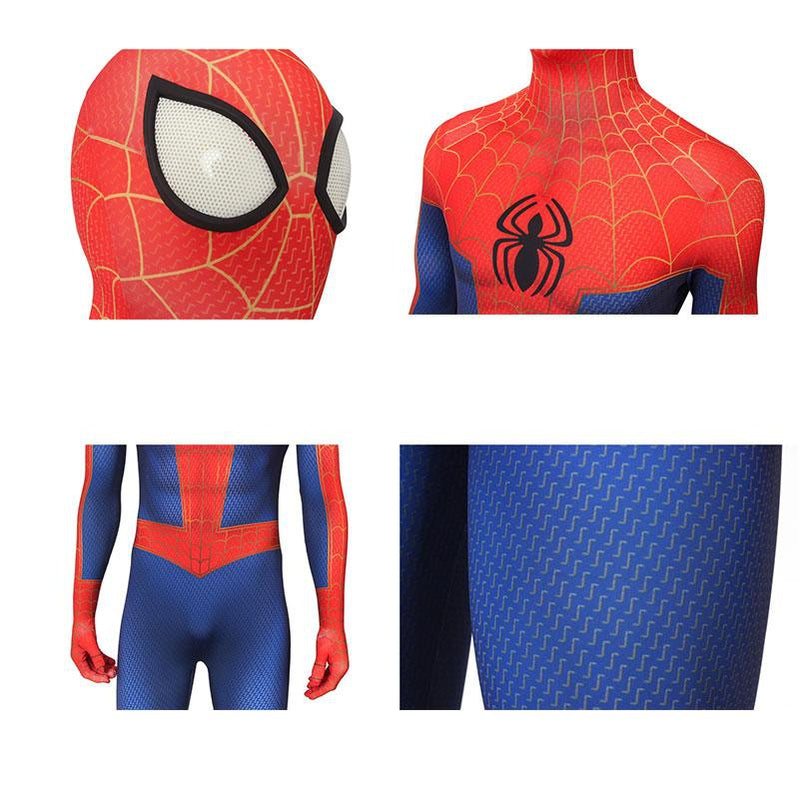 Movie Spider-Man: Into the Spider-Verse Peter Parker Spiderman Jumpsuit Cosplay Costume with Free Headgear - Cosplay Clans