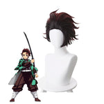 Anime Demon Slayer Kimetsu no Yaiba Tanjirou Kamado Short Wine Red Men Cosplay Wigs - Cosplay Clans