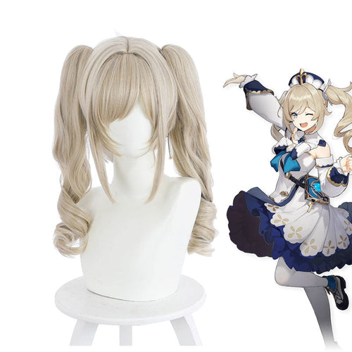 Game Genshin Impact Barbara Curly Blonde Ponytail Cosplay Wigs - Cosplay Clans