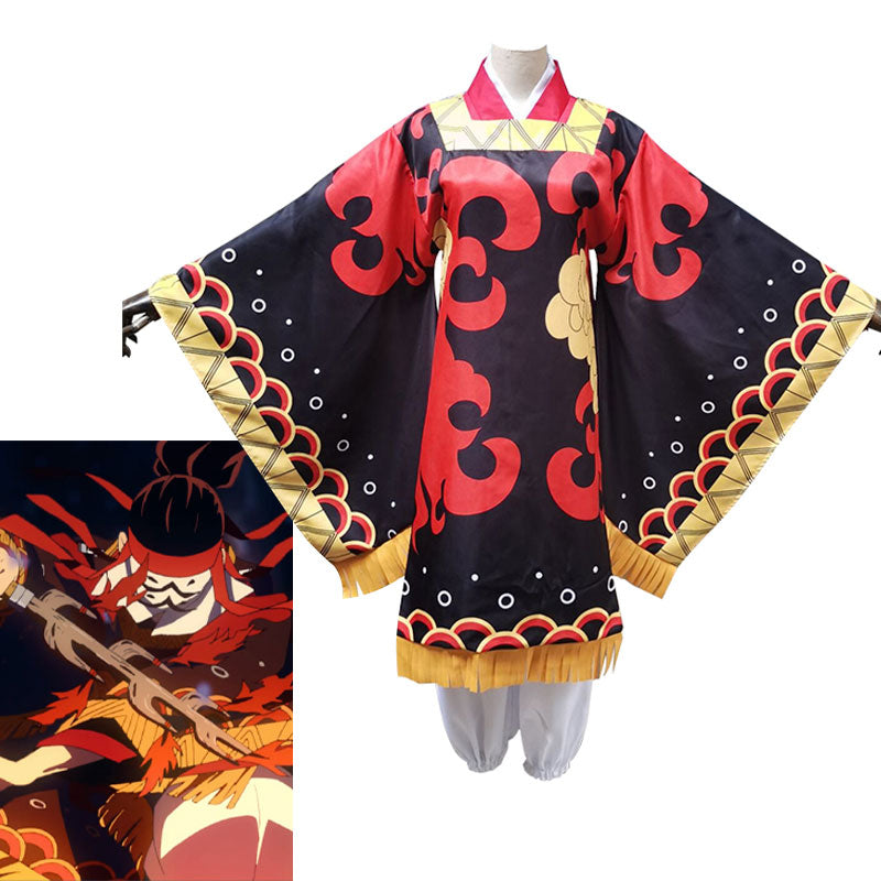 Anime Demon Slayer Kimetsu no Yaiba Tanjuro Kamado Dance of the Fire God Hinokami Kagura Cosplay Costume - Cosplay Clans