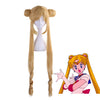 Anime Sailor Moon Tsukino Usagi Long Straight Double Braids Blonde Cosplay Wigs - Cosplay Clans