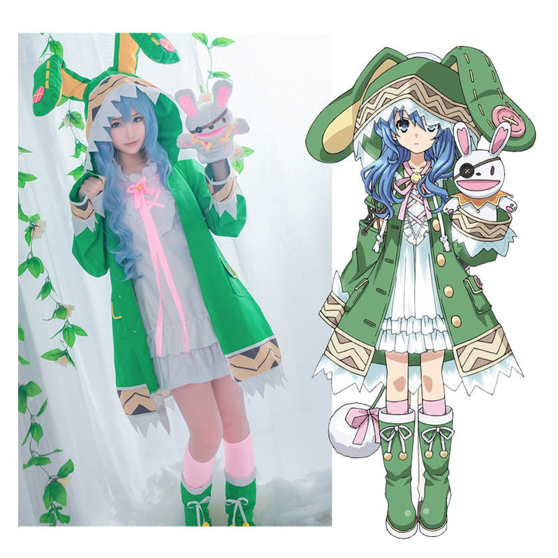 Anime Date A Live Yoshino Himekawa Green Coat Outfits Cosplay Costume - Cosplay Clans