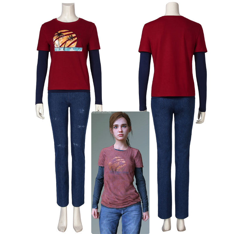 The Last of Us Ellie Cosplay T-shirt Costume Outfits