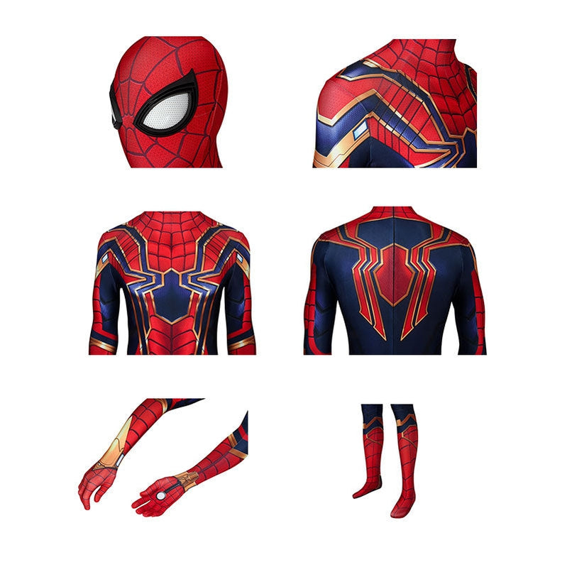 Movie Spider-Man: Far From Home Peter Parker Spiderman Jumpsuit Elastic Force Cosplay Costume with Headgear - Cosplay Clans