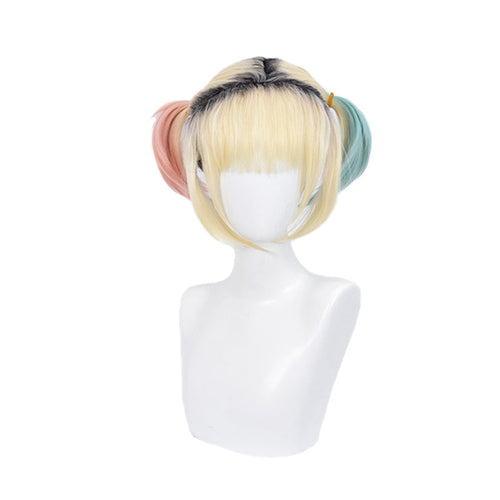 Movie Birds of Prey Harley Quinn Short Mixed blonde Cosplay Wigs - Cosplay Clans