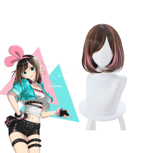 Virtual YouTuber Kizuna AI Short Brown Halloween Cosplay Wig - Cosplay Clans