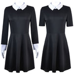 The Addams Family Wednesday Addams Short Sleeve Dress Cosplay Costumes