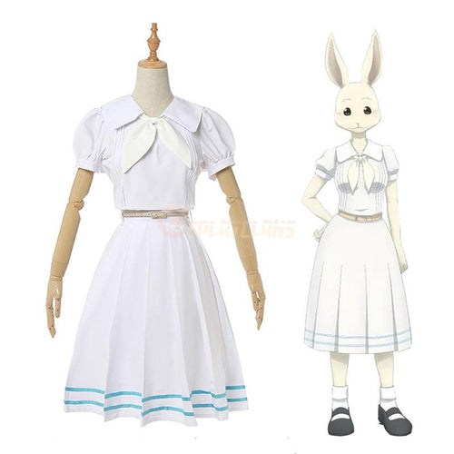 Anime Beastars Haru White Dress Cosplay Costume - Cosplay Clans