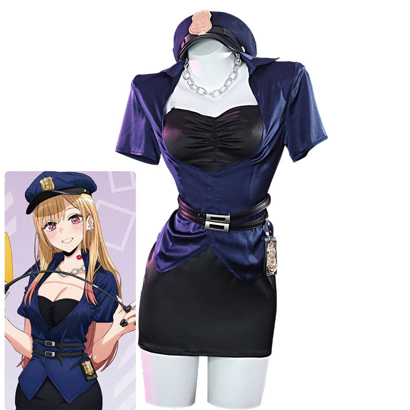Anime My Dress-Up Darling Marin Kitagawa Police Dress Cosplay Costumes - Cosplay Clans