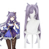 Game Genshin Impact Keqing Ponytails Mixed Purple Cosplay Wig with Ears - Cosplay Clans