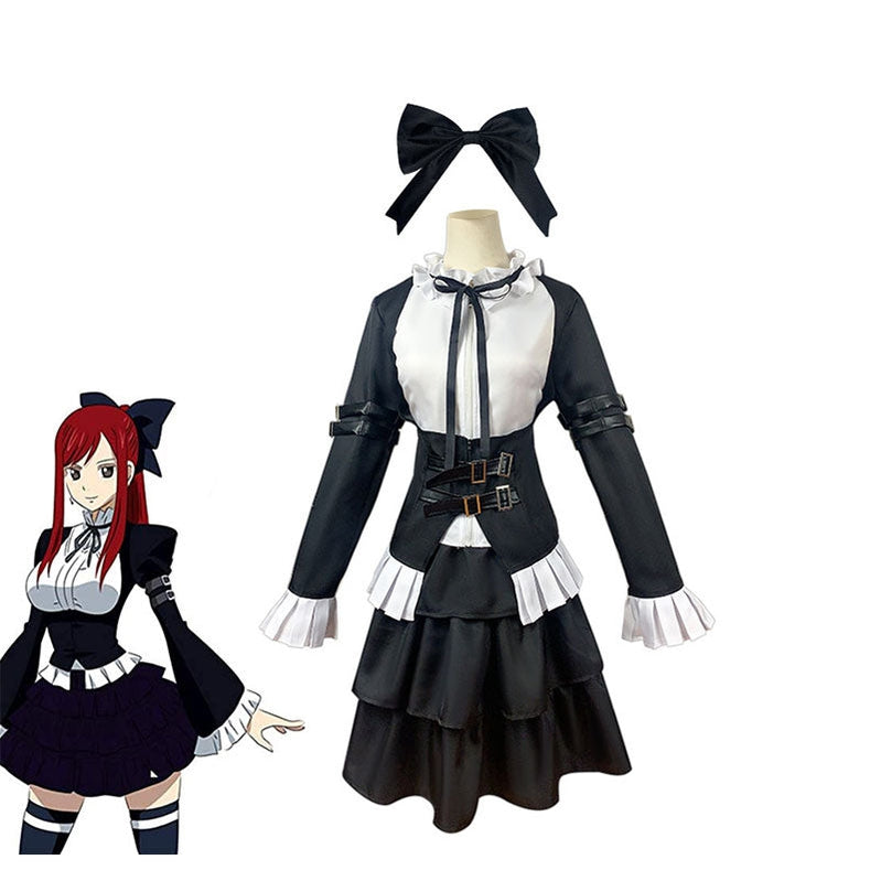 Anime Fairy Tail Erza Scarlet Maid Outfit Cosplay Costumes - Cosplay Clans