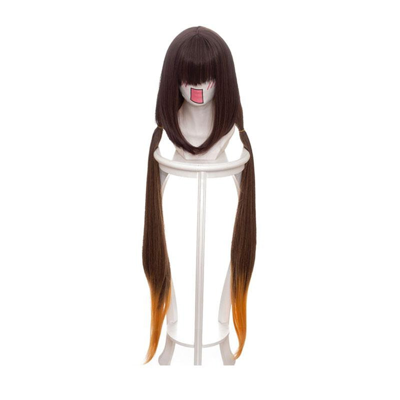 FGO Fate/Grand Order Osakabehime 100cm Long Straight Mixed Brown Gradient Yellow Cosplay Wigs - Cosplay Clans