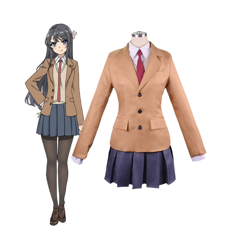 Anime Seishun Buta Yarou wa Bunny Girl Senpai no Yume wo Minai Mai Sakurajima Uniform Cosplay Costumes - Cosplay Clans