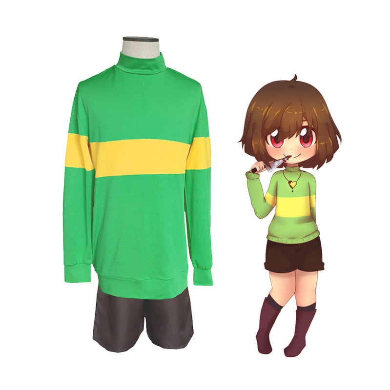 Game Undertale The First Human Chara Cosplay Costume - Cosplay Clans