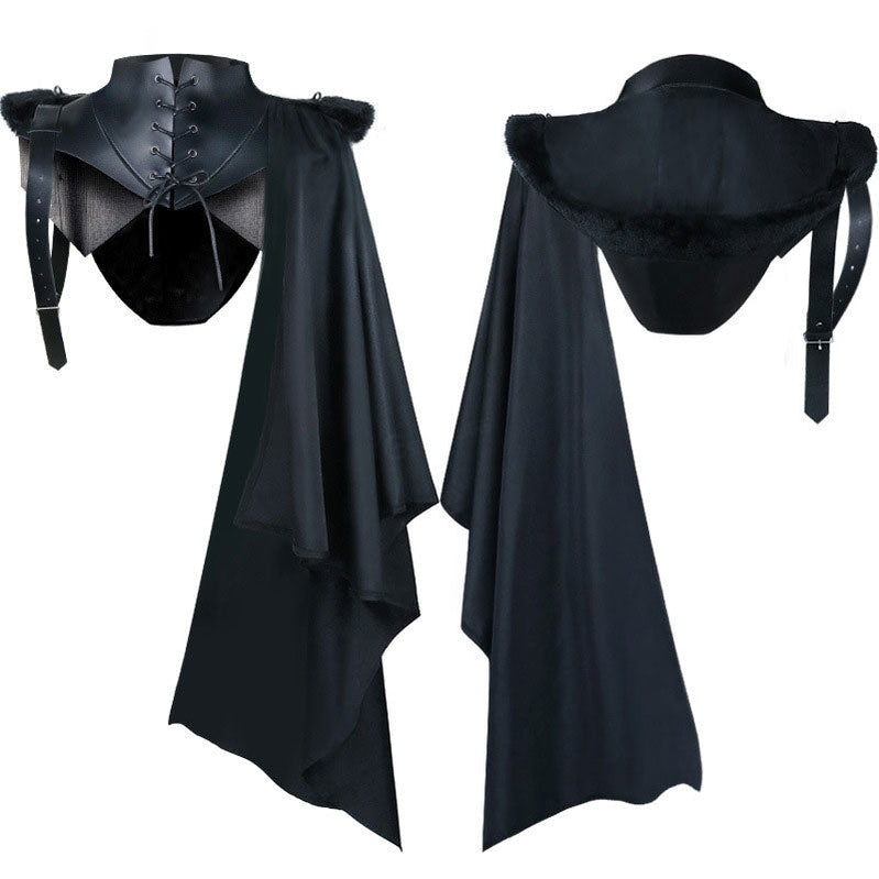 Halloween Party Medieval Retro Shawl Demon Vampire Dress Up Cloak Cosplay Costume - Cosplay Clans