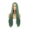 60cm Women Lace Front Wigs Long Straight Dark Green Cosplay Wigs - Cosplay Clans