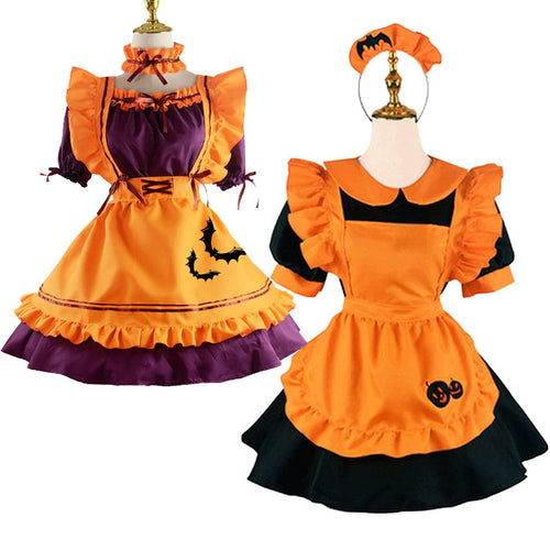 Anime Halloween Party Pumpkin Maid Cosplay Costumes