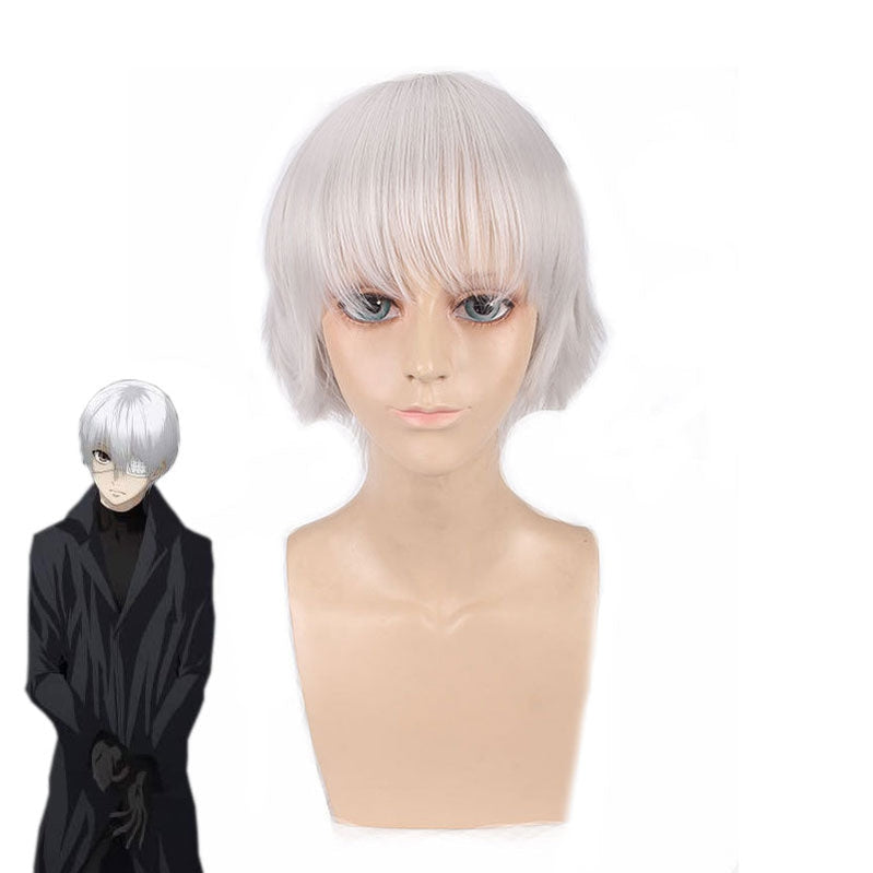 Anime Tokyo Ghoul Haise Sasaki 35cm White Cosplay Wigs - Cosplay Clans