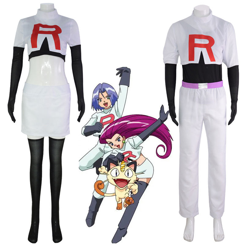 Anime Pokemon and Digimon Jessie James Uniform Cosplay Costumes