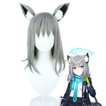 Game Blue Archive Sunaookami Shiroko Cosplay Wigs With Ear Props