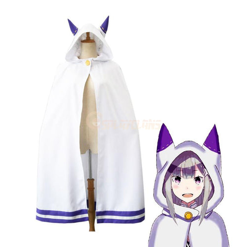 Anime Re:Zero Starting Life in Another World Emilia Cloak Cosplay Costume - Cosplay Clans