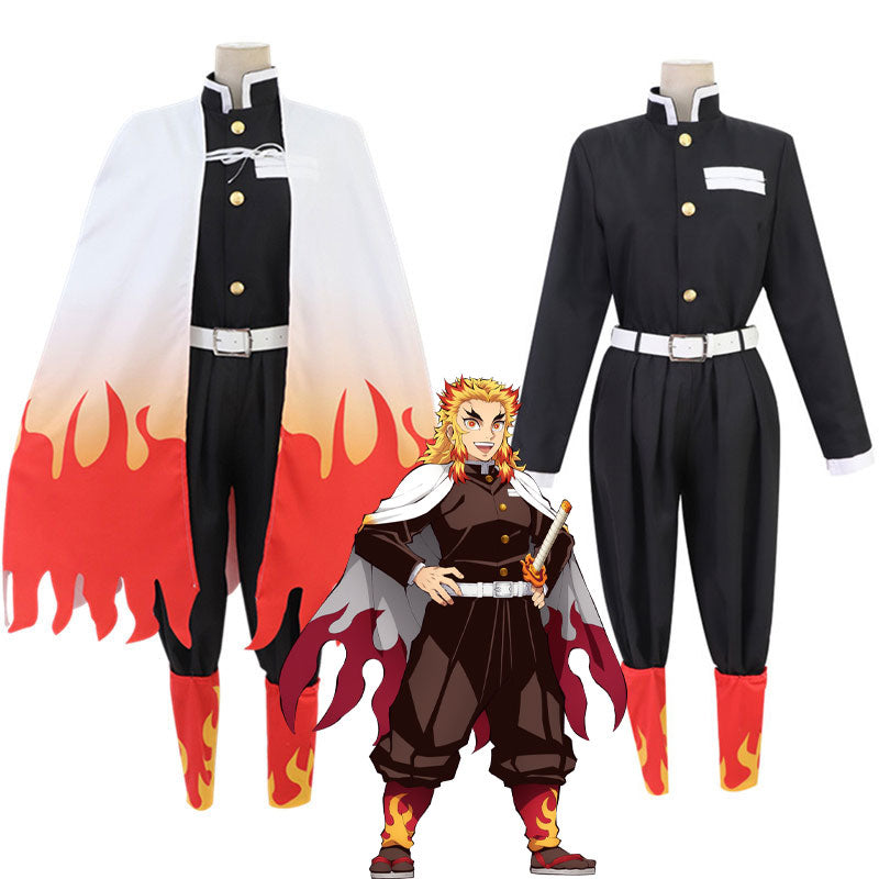 Anime Demon Slayer Rengoku Kyoujurou Male Uniform Cosplay Costumes
