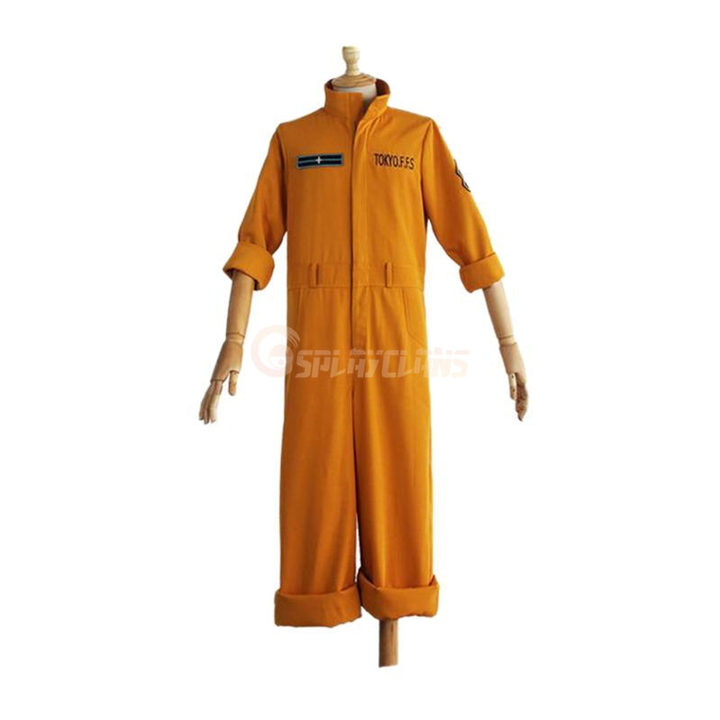 Anime Fire Force Shinra Kusakabe & Maki Oze Fire Suit Cosplay Costume - Cosplay Clans