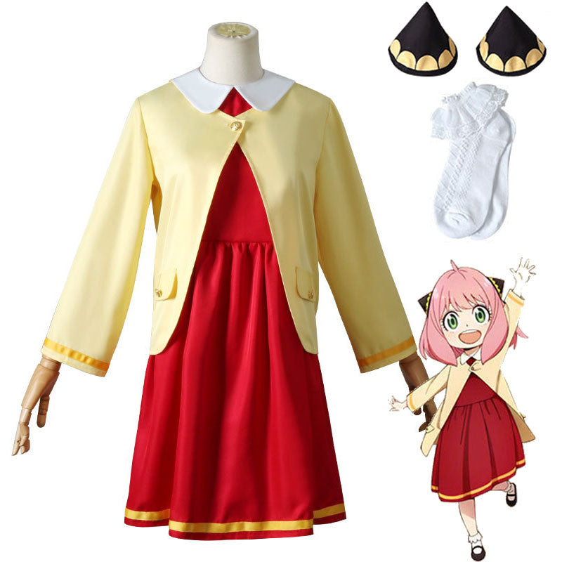 Anime SPY×FAMILY Anya Forger Red Dress Cosplay Costumes Anime SPY×FAMILY Anya Forger Red Dress Cosplay Costumes