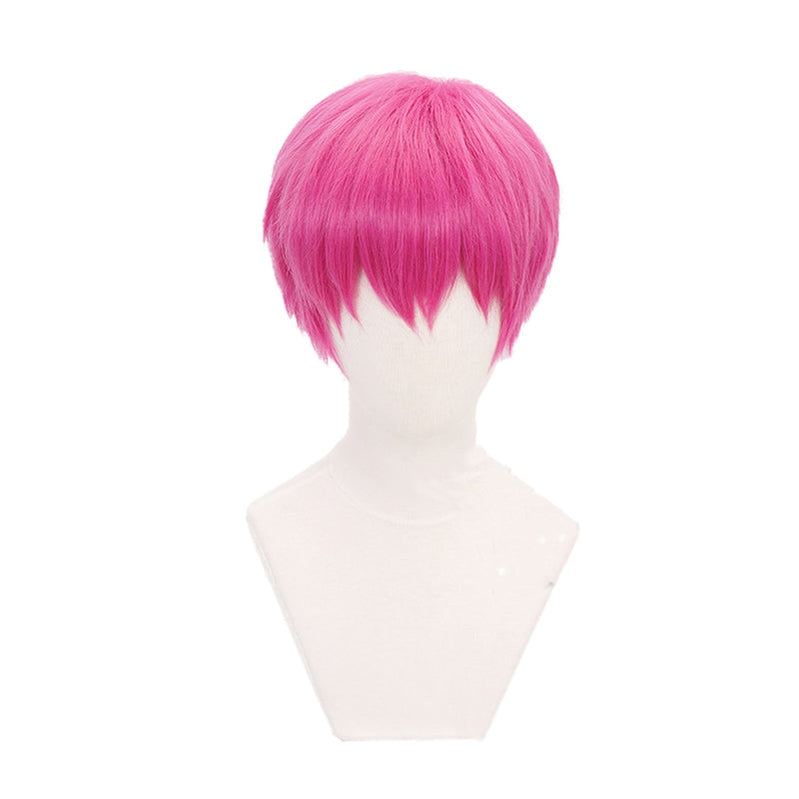 Anime The Disastrous Life of Saiki K. Saiki Kusuo Short Pink Cosplay Wigs - Cosplay Clans